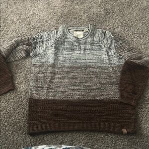 Weatherproof Vintage Men's Long Sleeve Pullover Brown & Gray Sweater XL